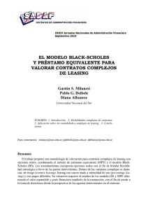 El modelo black-scholes y pr stamo equivalente para valorar contratos complejos de leasing