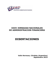 DISERTACIONES XXXV JORNADAS NACIONALES DE ADMINISTRACION FINANCIERA
