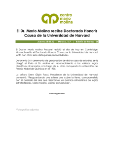 El Dr. Mario Molina recibe Doctorado Honoris