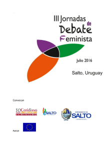 programa de las Jornadas de Debate Feminista 2016 (Salto)