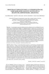 Principales amenazas para la conservación del Loro Hablador (Amazona aestiva) en la región del impenetrable, Argentina