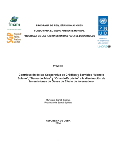 Contribución de las Cooperativa de Créditos y Servicios “Manolo Solano”, “Bernardo Arias” y “Orlando Expósito” a la disminución de las emisiones de Gases de Efecto de Invernadero.