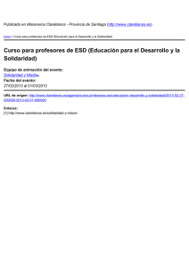 Curso para profesores de ESD (Educación para el Desarrollo y... Solidaridad) Misioneros Claretianos - Provincia de Santiago )