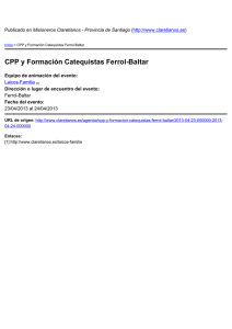 CPP y Formación Catequistas Ferrol-Baltar Misioneros Claretianos - Provincia de Santiago ) Ferrol-Baltar