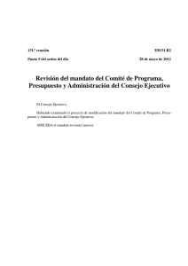 Mandato revisado del Comité de Programa, Presupuesto y Administración del Consejo Ejecutivo (EB131.R2)