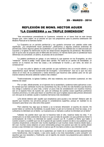 REFLEXIÓN DE MONS. HECTOR AGUER “LA CUARESMA y su TRIPLE DIMENSION”