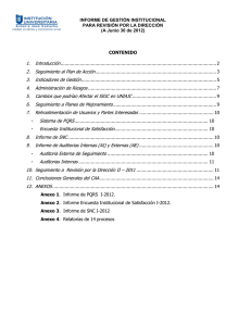 Informe de Gestión para Revisión por Dirección 2012