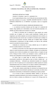 CÁMARA NACIONAL DE APELACIONES DEL TRABAJO - SALA VII Causa N°: 17501/2012