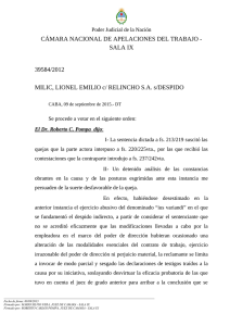 CÁMARA NACIONAL DE APELACIONES DEL TRABAJO - SALA IX 39584/2012
