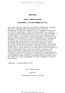1973 09 11 Junta Militar. Proclama. José Merino Castro.