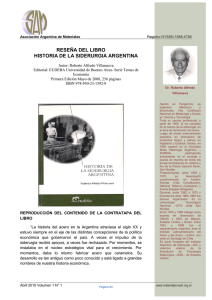 Rese a del libro HISTORIA DE LA SIDERURGIA ARGENTINA