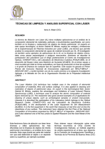 TÉCNICAS DE LIMPIEZA Y ANÁLISIS SUPERFICIAL CON LÁSER