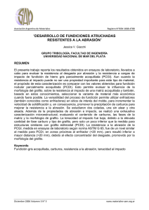 DESARROLLO DE FUNDICIONES ATRUCHADAS RESISTENTES A LA ABRASI N DEVELOPEMENT OF ABRASION RESISTANT MOTTLED CAST IRONS