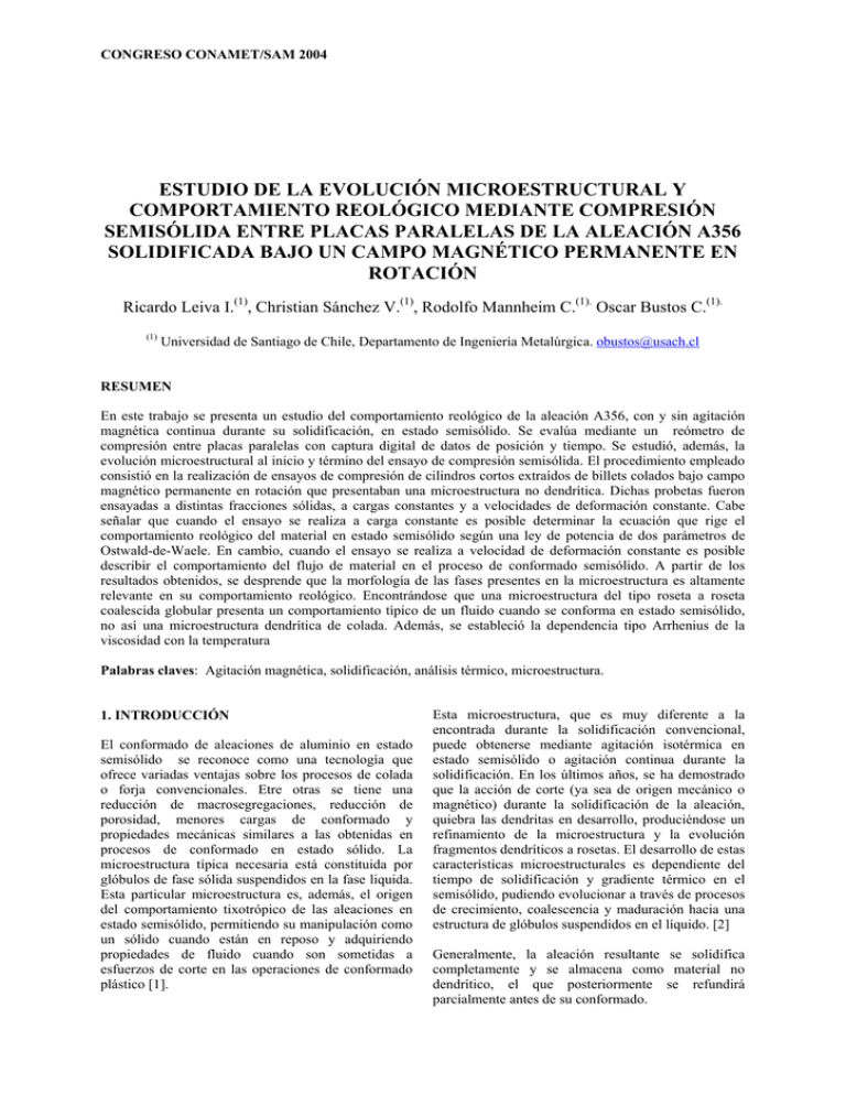 Estudio De La Evoluci N Microestructural Y Comportamiento Reol Gico