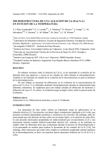 MICROESTRUCTURA DE UNA ALEACION DE Cu-18 at.% Li