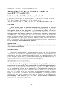 SOLIDIFICACION DEL METAL DE APORTE PURO DE UN ALAMBRE TUBULAR E81T5Ni1
