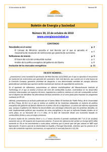 Boletín de Energía y Sociedad  Número 39, 22 de octubre de 2010  www.energiaysociedad.es CONTENIDO 
