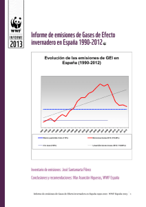 Informe de emisiones de Gases de Efecto invernadero en España 1990-2012...