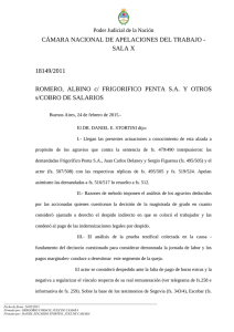 CÁMARA NACIONAL DE APELACIONES DEL TRABAJO - SALA X 18149/2011