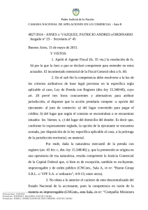 4827/2014 - ANSES c/ VAZQUEZ, PATRICIO ANDRES s/ORDINARIO