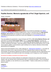 Psallite Domino. Memoria agradecida al Prof. Ángel Aparicio, cmf.