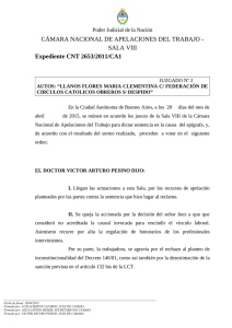CÁMARA NACIONAL DE APELACIONES DEL TRABAJO - SALA VIII Expediente CNT 2653/2011/CA1