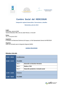 Descargar Agenda Cumbre Social del MERCOSUR.pdf.