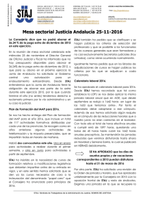 21-11-2015 Boletín informativo mesa sectorial Andalucía