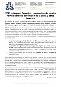 19-04-2016 Boletín Informativo Entrega escrito al Consejero reclamando extra y otros derechos.