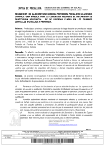 Resolución de la Secretaria General de Justicia e Interior en Málaga por la que se Anuncia Convocatoria Pública de Puestos de Trabajo para su Cobertura Mediante el Mecanismo de Sustitución Horizontal