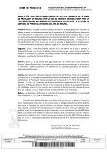Resolución de la Secretaria General de Justicia e Interior en Málaga por la que se Anuncia Convocatoria Pública de Puestos de Trabajo para su Cobertura Mediante el Mecanismo de Comisión de Servicio