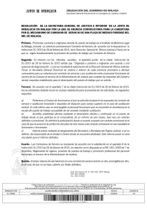 Resolución de la Secretaria General de Justicia e Interior en Málaga por la que se Anuncia Convocatoria Pública de Puesto de Trabajo para su Cobertura Mediante el Mecanismo de Comisión de Servicio