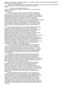 Menem, Carlos Sa l C/ Editorial Perfil S.A. Y Otros S/ Da os Y Perjuicios , Corte Suprema de Justicia De La Naci n, 25/09/2001