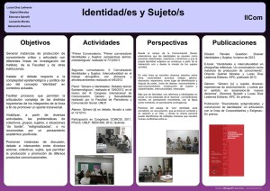 Identidad/es y Sujeto/s Actividades Publicaciones