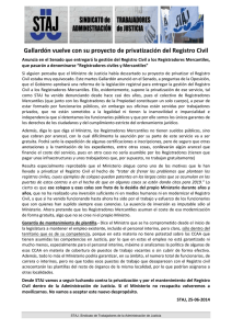 Gallardón vuelve con su proyecto de privatización del Registro Civil