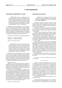 3.  Otras disposiciones CONSEJERÍA DE GOBERNACIÓN Y JUSTICIA CONSEJERÍA DE EDUCACIÓN