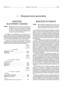 I.    Disposiciones generales MINISTERIO MINISTERIO DE FOMENTO