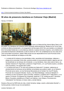 50 años de presencia claretiana en Colmenar Viejo (Madrid)