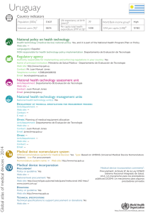 Uruguay Country indicators National policy on health technology