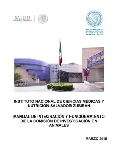 Manual de Integración y Funcionamiento de la Comisión de Investigación en Animales