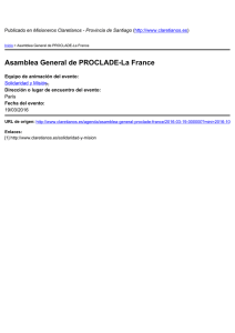 Asamblea General de PROCLADE-La France Misioneros Claretianos - Provincia de Santiago ) París