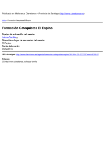 Formación Catequistas El Espino Misioneros Claretianos - Provincia de Santiago ) El Espino