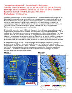 Terremoto de Magnitud 7.3 en la Región de Vanuatu