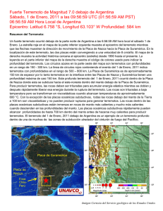 Fuerte Terremoto de Magnitud 7.0 debajo de Argentina