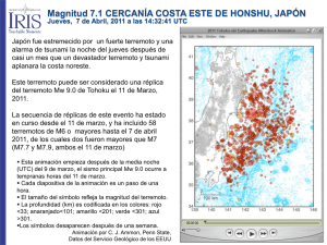 Magnitud 7.1 CERCANÍA COSTA ESTE DE HONSHU, JAPÓN