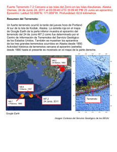 Fuerte Terremoto 7.2 Cercano a las Islas del Zorro en... Viernes, 24 de Junio 24, 2011 at 03:09:40 UTC (6:09:40...