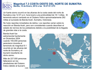 Magnitud 7.3 COSTA OESTE DEL NORTE DE SUMATRA