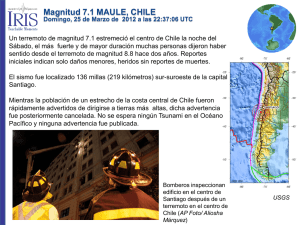 Magnitud 7.1 MAULE, CHILE