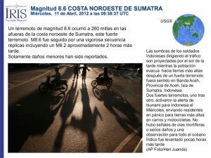 Magnitud 8.6 COSTA NOROESTE DE SUMATRA