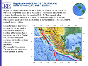 Magnitud 6.9 GOLFO DE CALIFORNIA